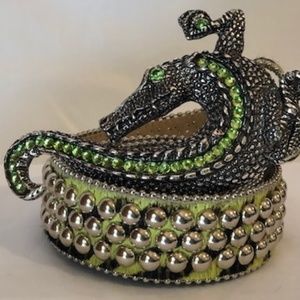 B.B. Simon Alligator Swarovski crystal belt
